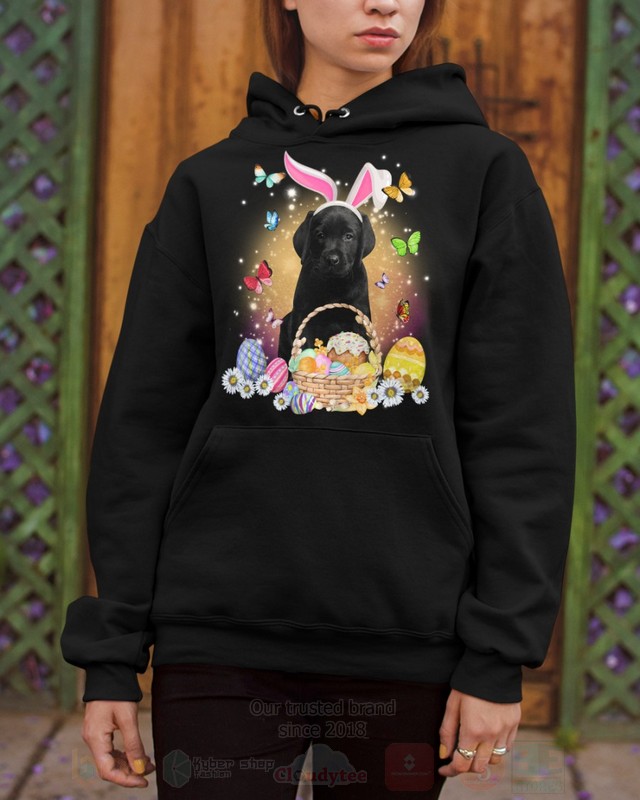 Black Labrador Baby Easter Bunny Butterfly 2D Hoodie Shirt 1 2 3 4