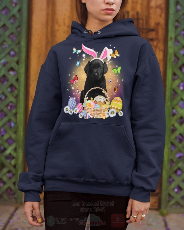 Black Labrador Baby Easter Bunny Butterfly 2D Hoodie Shirt 1 2 3 4 5