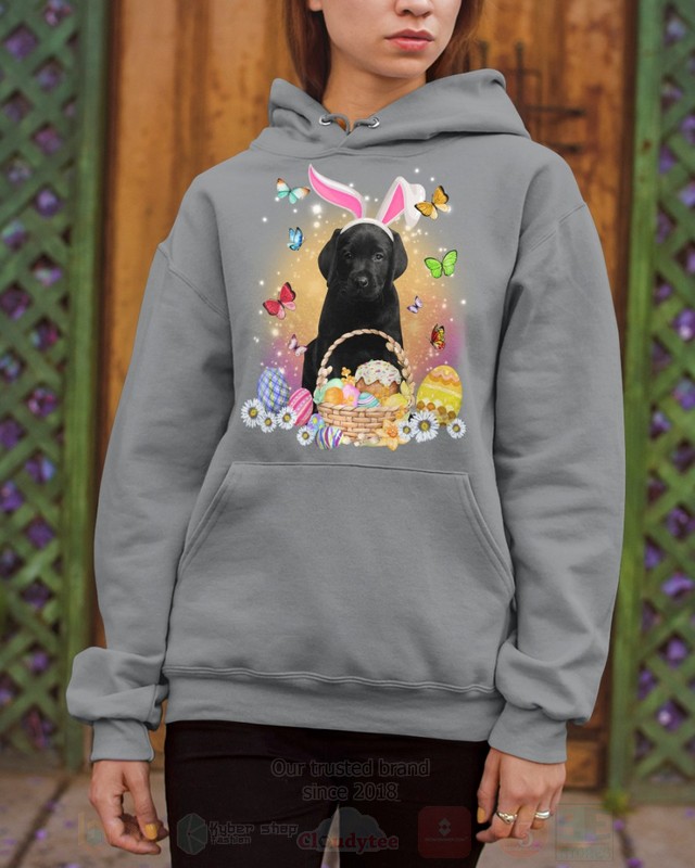Black Labrador Baby Easter Bunny Butterfly 2D Hoodie Shirt 1 2 3 4 5 6