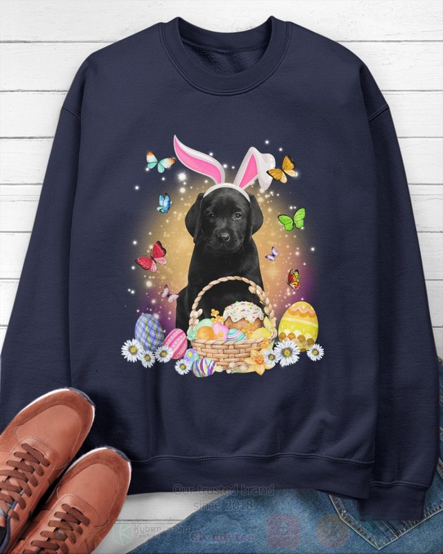 Black Labrador Baby Easter Bunny Butterfly 2D Hoodie Shirt 1 2 3 4 5 6 7 8