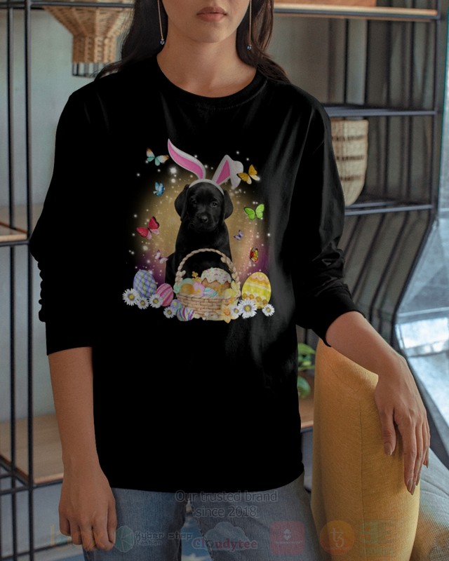 Black Labrador Baby Easter Bunny Butterfly 2D Hoodie Shirt 1 2 3 4 5 6 7 8 9 10