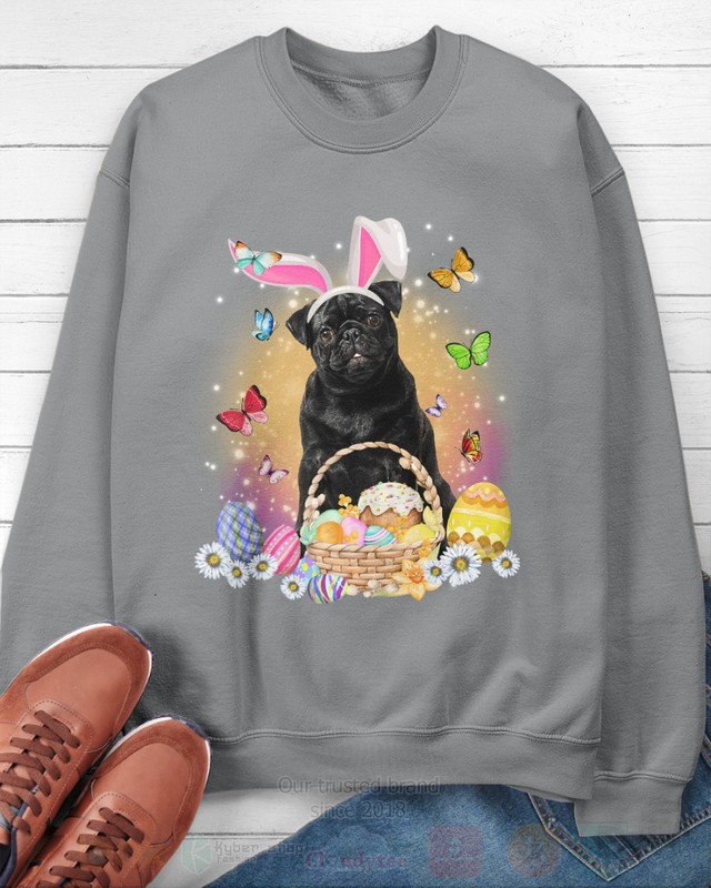 Black Pug Easter Bunny Butterfly 2D Hoodie Shirt 1 2 3 4 5 6 7 8