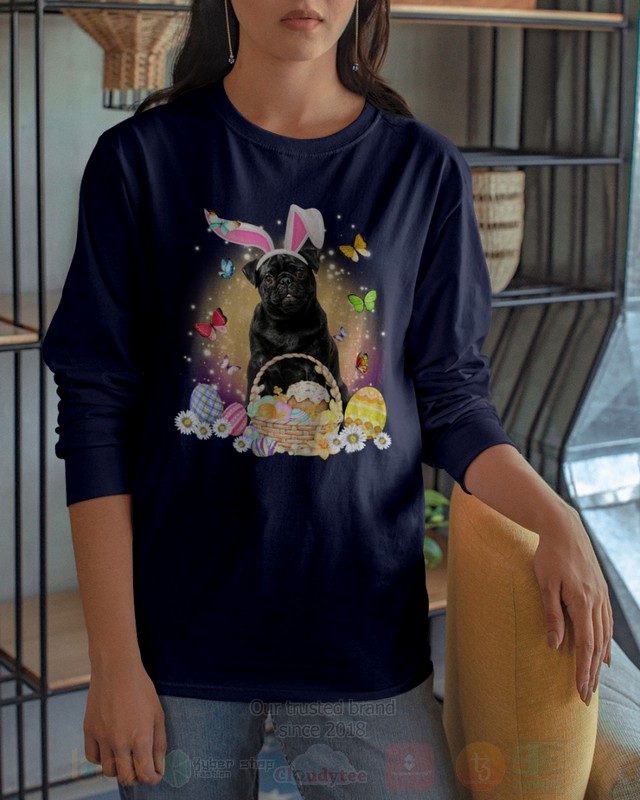 Black Pug Easter Bunny Butterfly 2D Hoodie Shirt 1 2 3 4 5 6 7 8 9 10 11