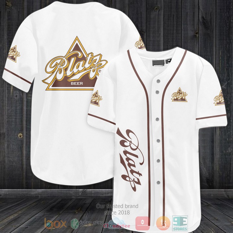 Blatz beer white brown Baseball Jersey