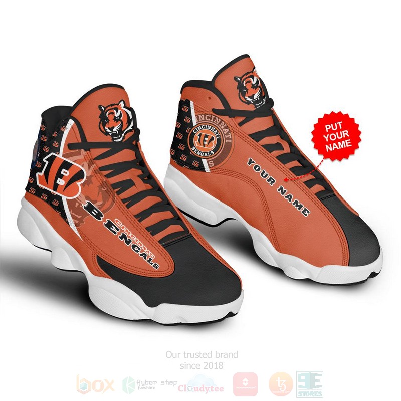 Cincinnati Bengals NFL Custom Name Air Jordan 13 Shoes