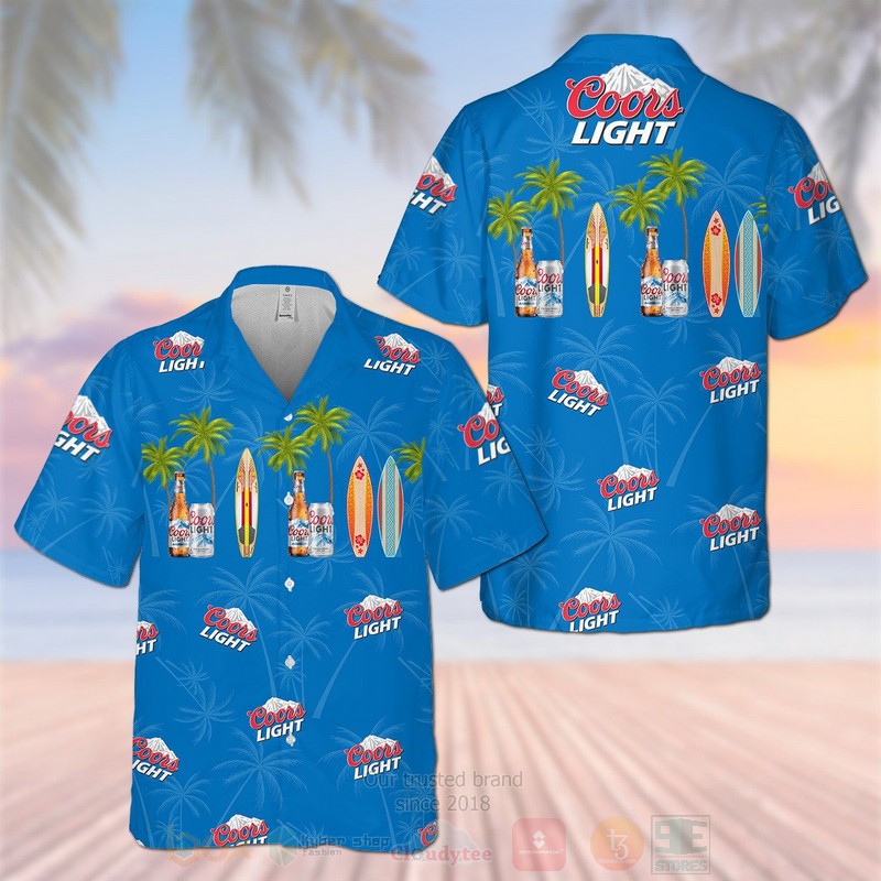 Coors Light Blue Hawaiian Shirt