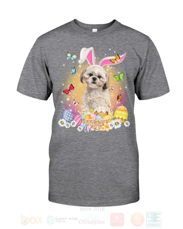 Cream Shih Tzu Easter Bunny Butterfly 2D Hoodie Shirt