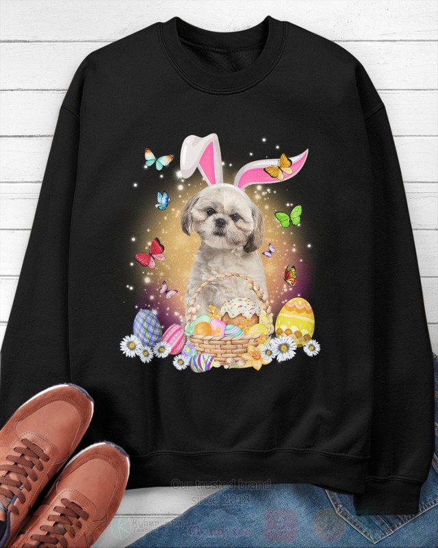 Cream Shih Tzu Easter Bunny Butterfly 2D Hoodie Shirt 1 2 3 4 5 6 7 8 9 10 11 12 13 14