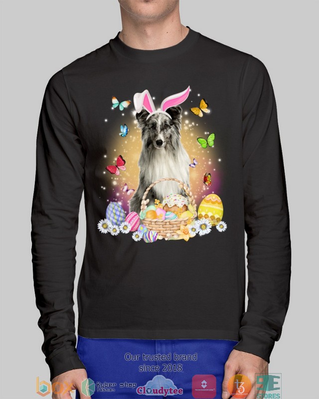 Easter Bunny Black Shetland Sheepdog 2d shirt hoodie 1 2 3 4 5