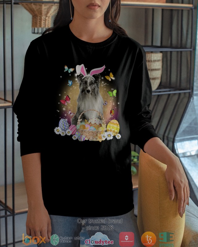 Easter Bunny Black Shetland Sheepdog 2d shirt hoodie 1 2 3 4 5 6