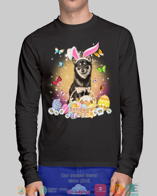 Easter Bunny Black Shiba Inu 2d shirt hoodie 1 2 3 4 5