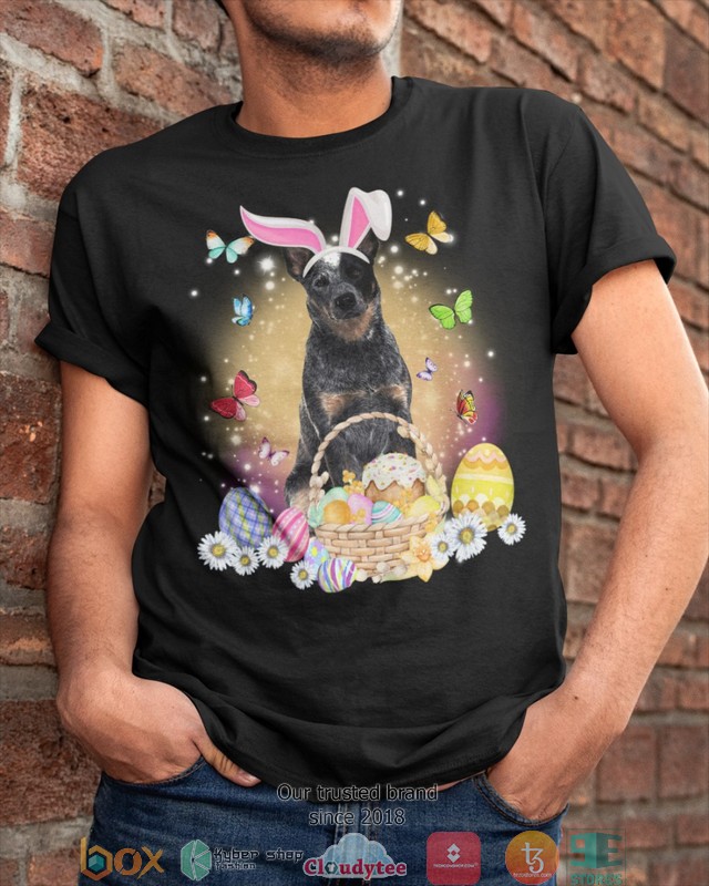 Easter Bunny Blue Heeler 2d shirt hoodie 1