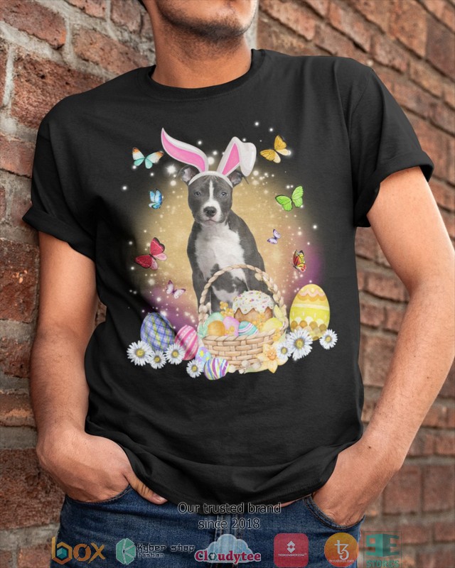 Easter Bunny Blue Nose Pitbull 2d shirt hoodie 1