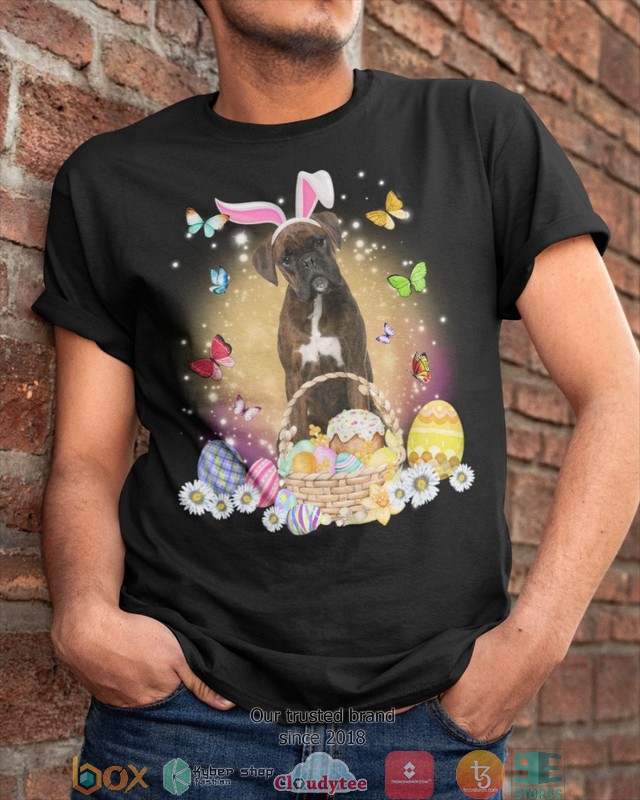 Easter Bunny Brindle Boxer 2d shirt hoodie 1