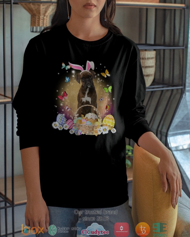 Easter Bunny Brindle Boxer 2d shirt hoodie 1 2 3 4 5 6