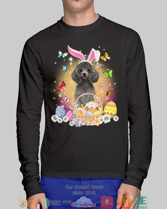 Easter Bunny Silver Miniature Poodle 2d shirt hoodie 1 2 3 4 5