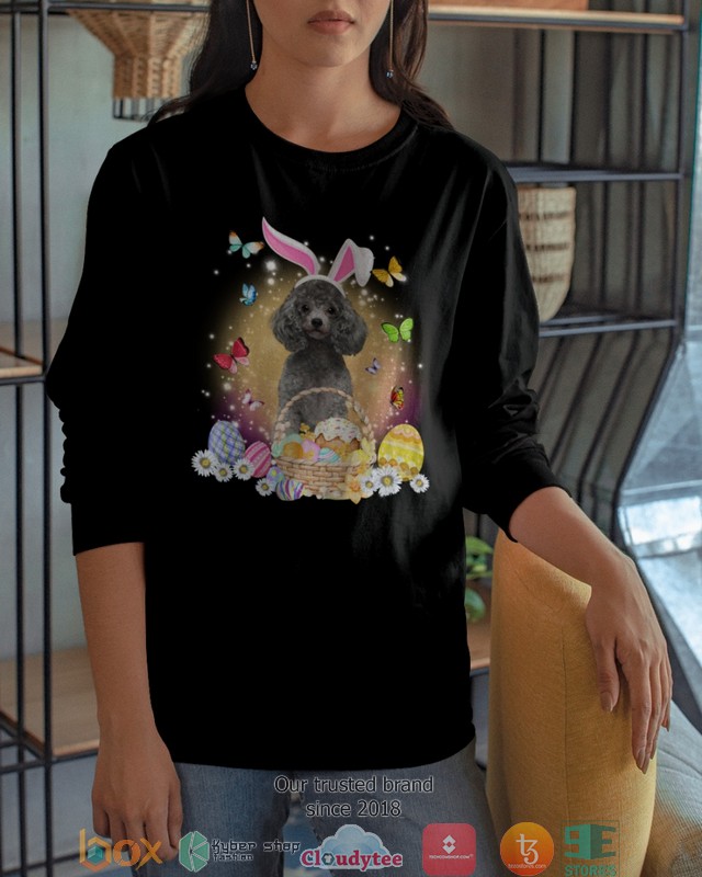 Easter Bunny Silver Miniature Poodle 2d shirt hoodie 1 2 3 4 5 6