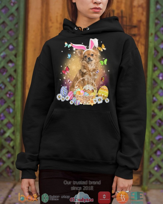 Easter Bunny Tan Long Haired Chihuahua 2d shirt hoodie 1 2 3 4