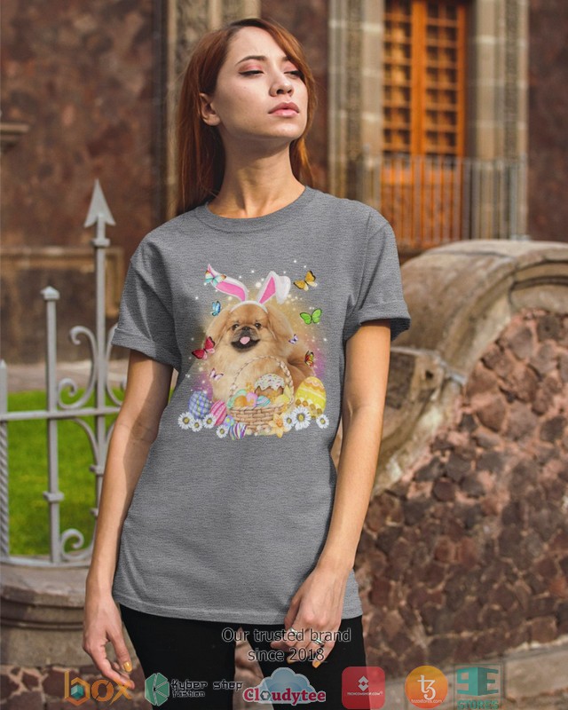 Easter Bunny Tan Pekingese 2d shirt hoodie