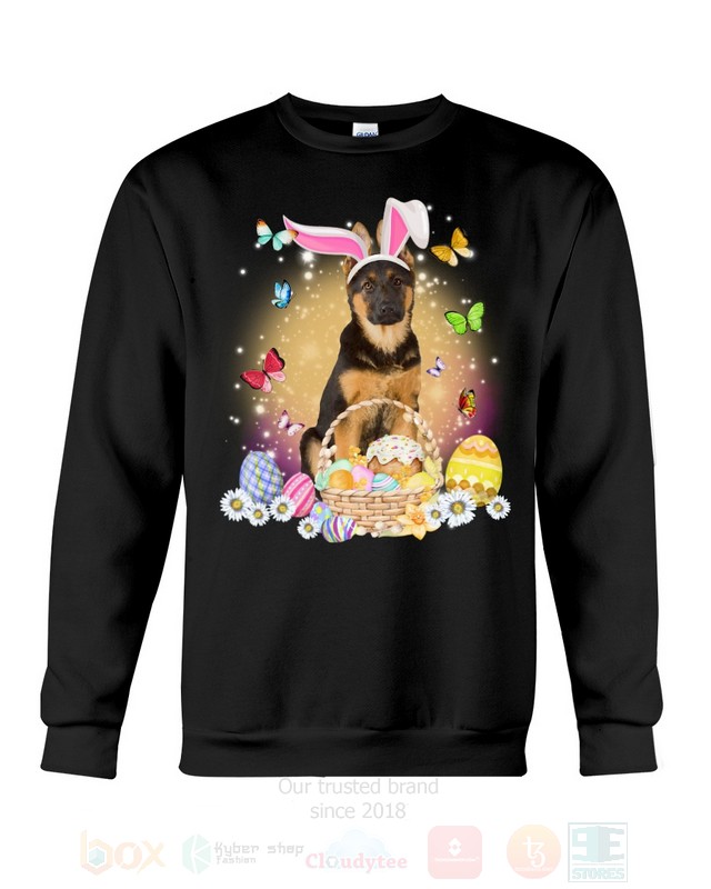 German Shepherd Brown Easter Bunny Butterfly 2D Hoodie Shirt 1 2 3 4 5 6 7 8 9 10 11 12