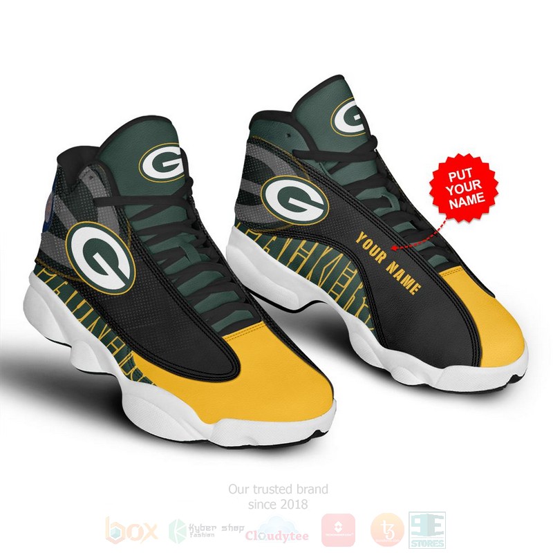 Green Bay Packers NFL Custom Name Air Jordan 13 Shoes