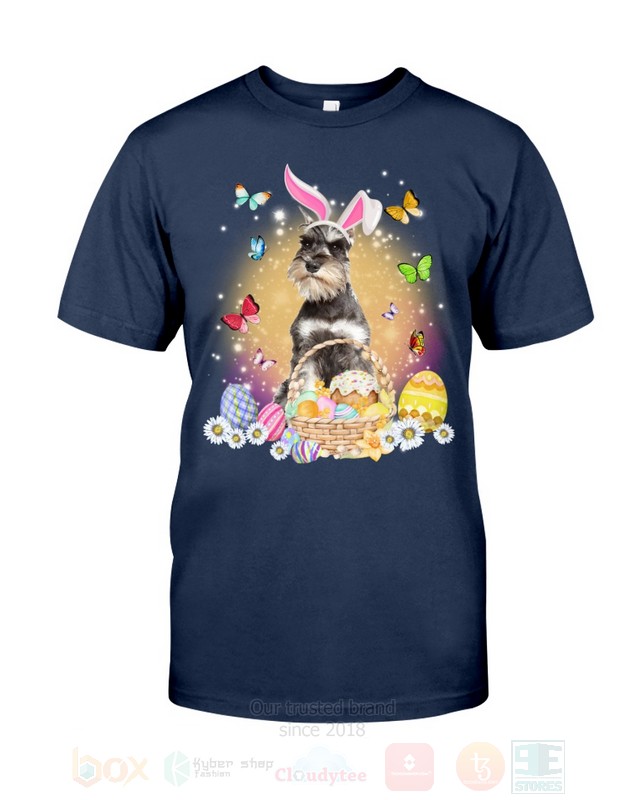 Grey Miniature Schnauzer Easter Bunny Butterfly 2D Hoodie Shirt 1 2 3 4 5 6 7 8