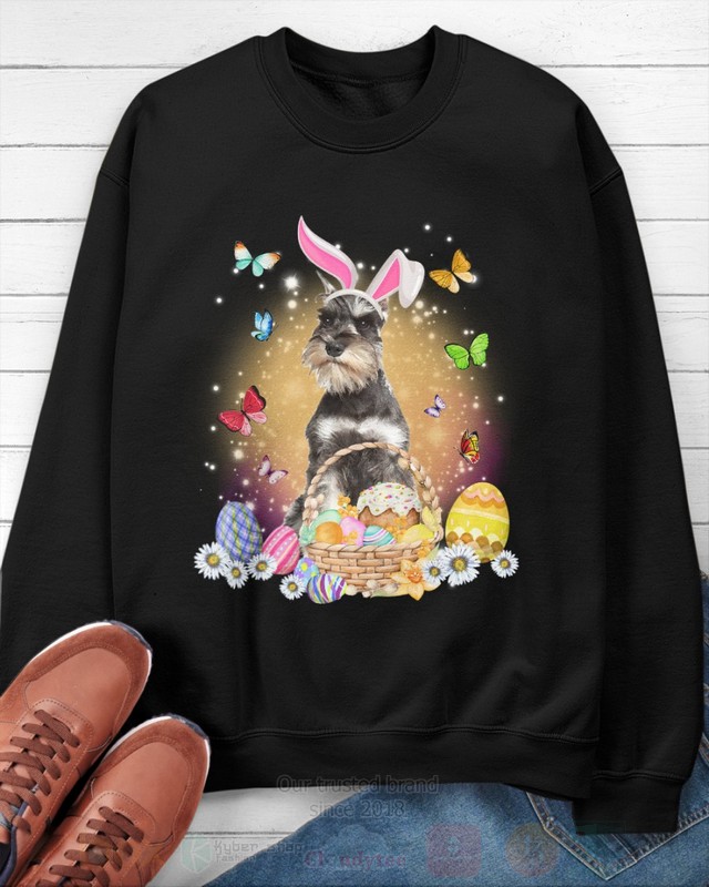 Grey Miniature Schnauzer Easter Bunny Butterfly 2D Hoodie Shirt 1 2 3 4 5 6 7 8 9 10 11 12 13 14