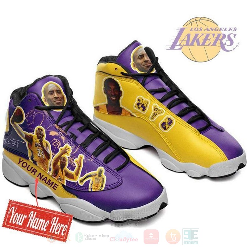Kobe Bryant 24 Los Angeles Lakers NBA Custom Name Air Jordan 13 Shoes