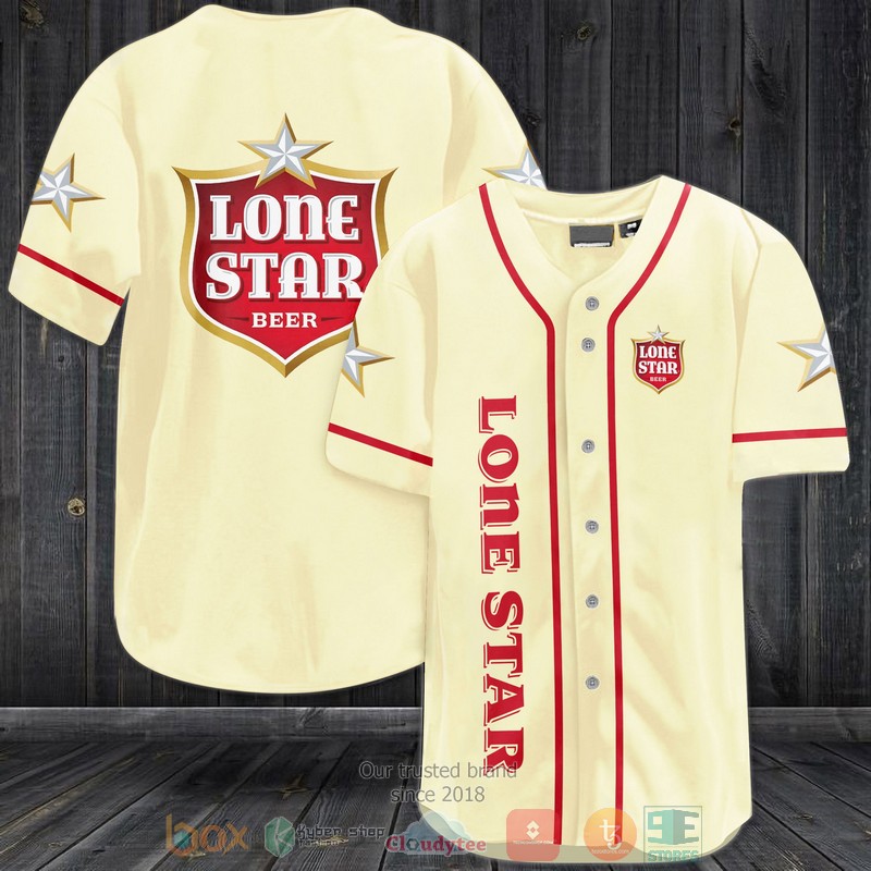 Lone Star Beer light cream color Baseball Jersey