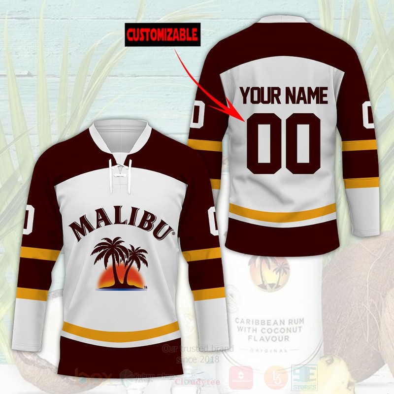 Malibu Alcohol Personalized Hockey Jersey Shirt