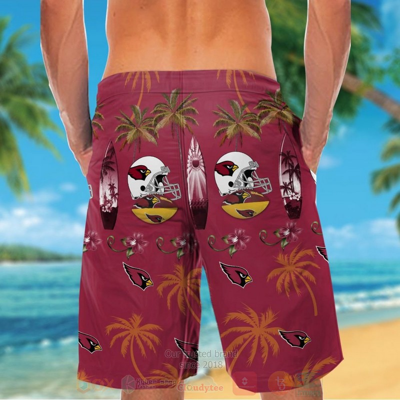 NFL Arizona Cardinals Coconut tree Hawaiian Shirt Short 1 2 3 4 5