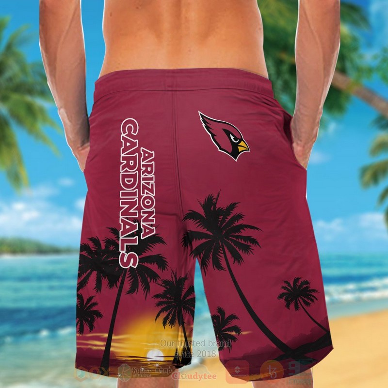 NFL Arizona Cardinals Dark Red Hawaiian Shirt Short 1 2 3 4 5