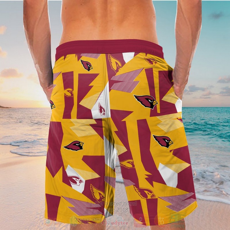 NFL Arizona Cardinals Red Yellow Hawaiian Shirt Short 1 2 3 4 5