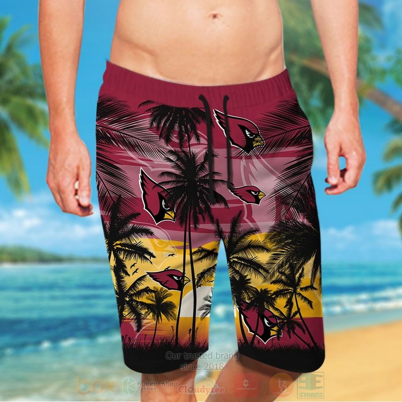 NFL Arizona Cardinals The Sun And The Sea Hawaiian Shirt Short 1 2 3 4