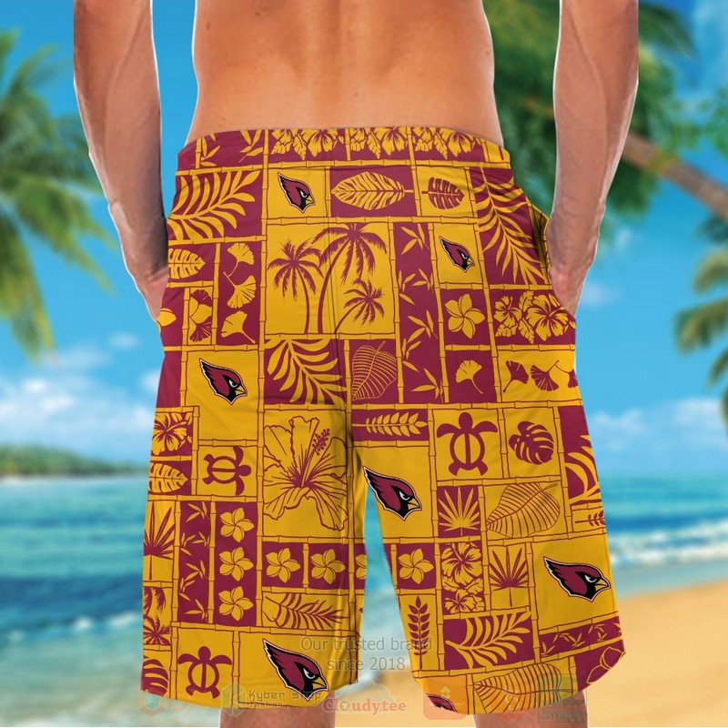 NFL Arizona Cardinals Turtle and Hibiscus Flower Hawaiian Shirt Short 1 2 3 4 5