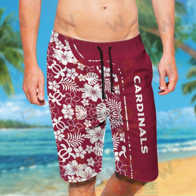 NFL Arizona Cardinals and Snoopy Custom Name Hawaiian Shirt Short 1 2 3 4