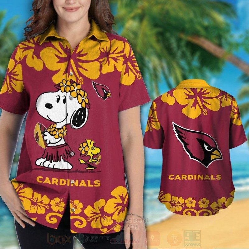 NFL Arizona Cardinals and Snoopy Cute Hawaiian Shirt Short 1