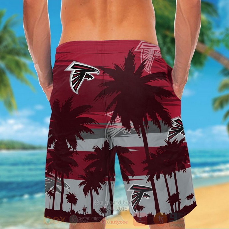 NFL Atlanta Falcons Grey Red Hawaiian Shirt Short 1 2 3 4 5