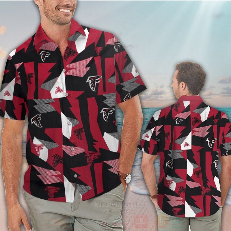 NFL Atlanta Falcons Red Black Hawaiian Shirt Short