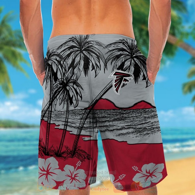 NFL Atlanta Falcons Red Grey Hawaiian Shirt Short 1 2 3 4 5