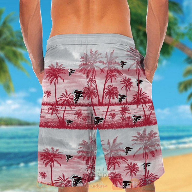 NFL Atlanta Falcons Red White Coconut tree Hawaiian Shirt Short 1 2 3 4 5