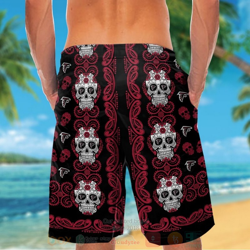 NFL Atlanta Falcons Skulls Hawaiian Shirt Short 1 2 3 4 5