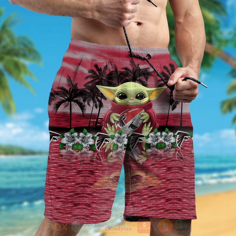 NFL Atlanta Falcons and Baby Yoda Hawaiian Shirt Short 1 2 3 4