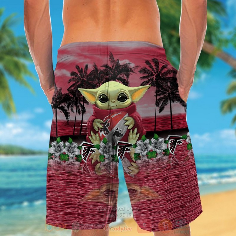 NFL Atlanta Falcons and Baby Yoda Hawaiian Shirt Short 1 2 3 4 5