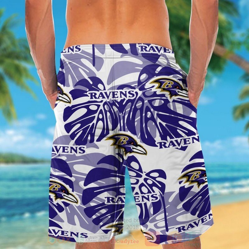 NFL Baltimore Ravens Custom Name Hawaiian Shirt Short 1 2 3 4 5