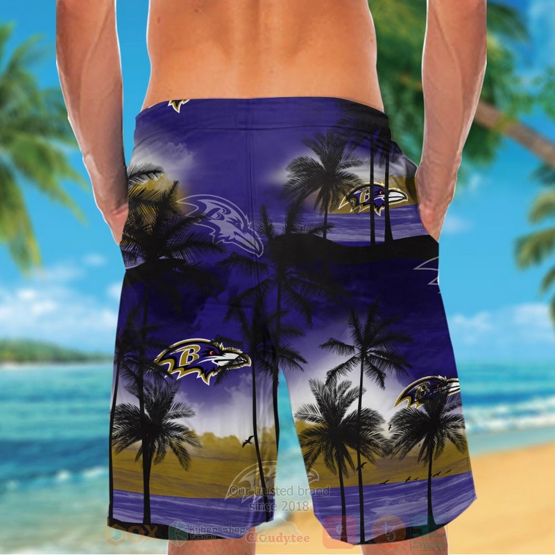 NFL Baltimore Ravens Hawaiian Shirt Short 1 2 3 4 5