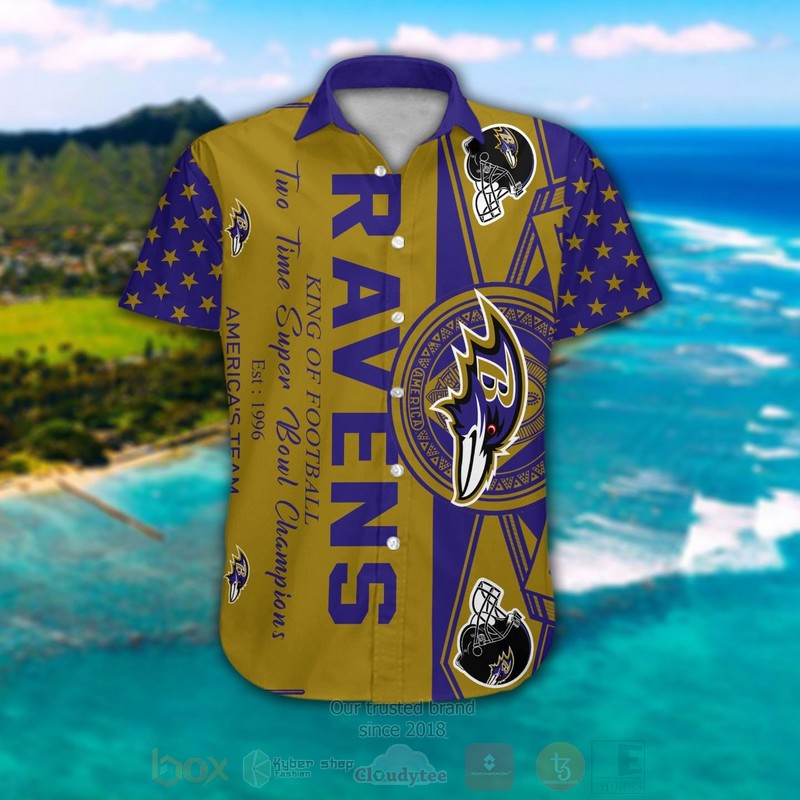 NFL Baltimore Ravens Men Woman Hawaiian Shirt Short 1 2 3