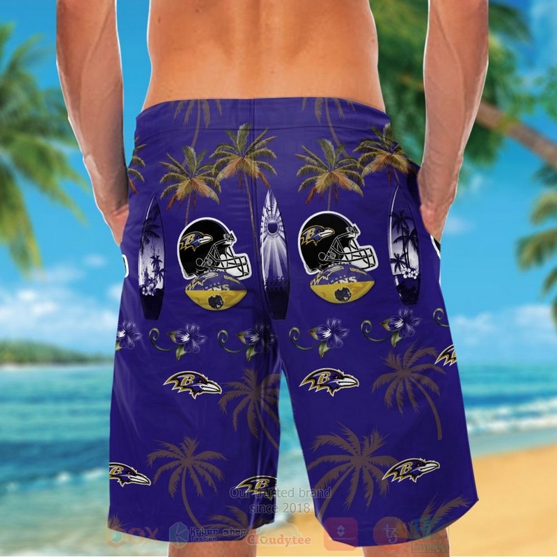 NFL Baltimore Ravens Rugby Cap Hawaiian Shirt Short 1 2 3 4 5