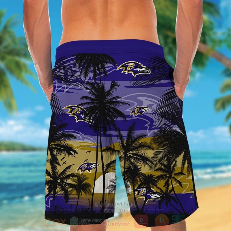 NFL Baltimore Ravens Sun Hawaiian Shirt Short 1 2 3 4 5