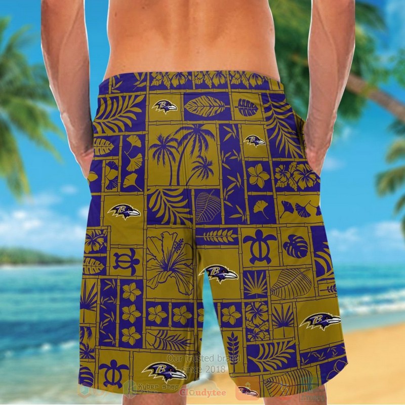 NFL Baltimore Ravens Turtle Hawaiian Shirt Short 1 2 3 4 5